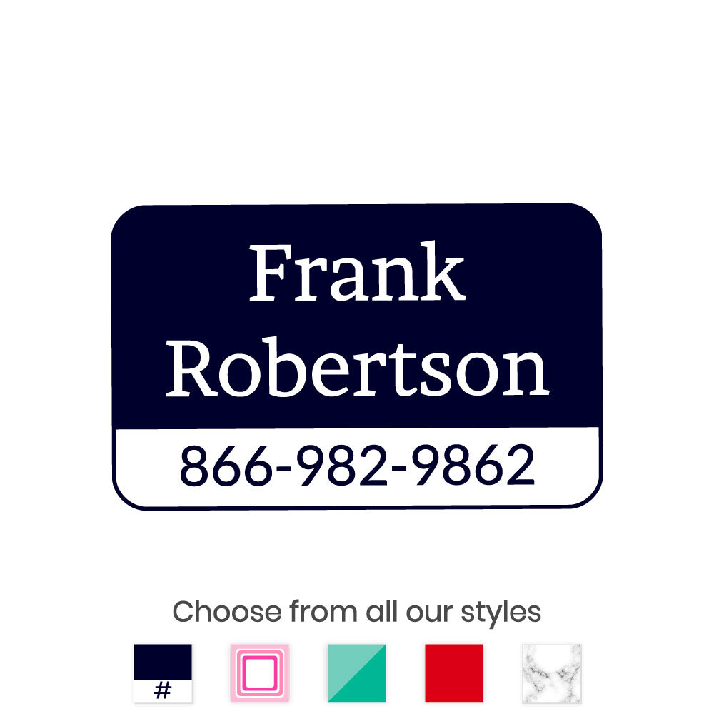 Phone Number Labels for Clothing