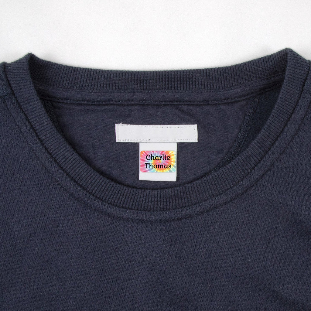 Stick-On Rectangle Senior Clothing Labels | Tie Dye