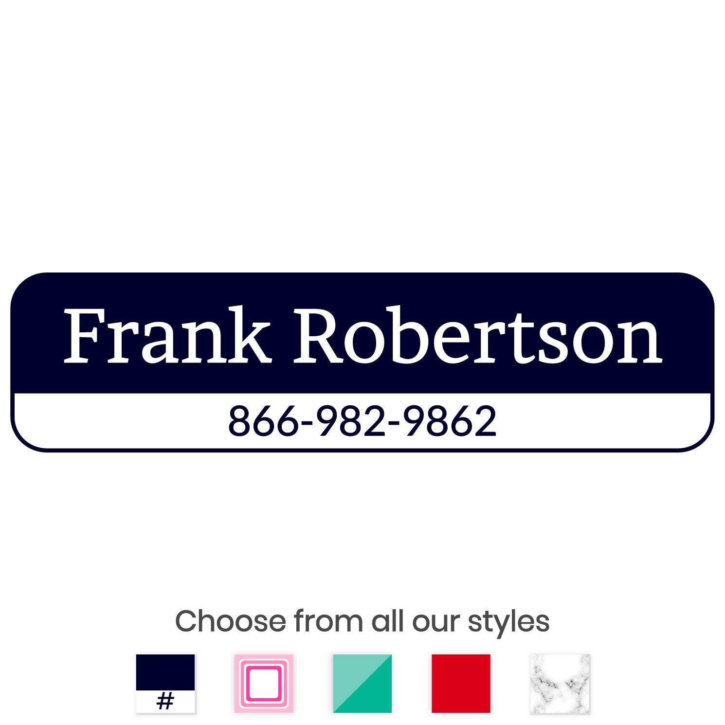 Phone Number Labels for Senior's Clothing