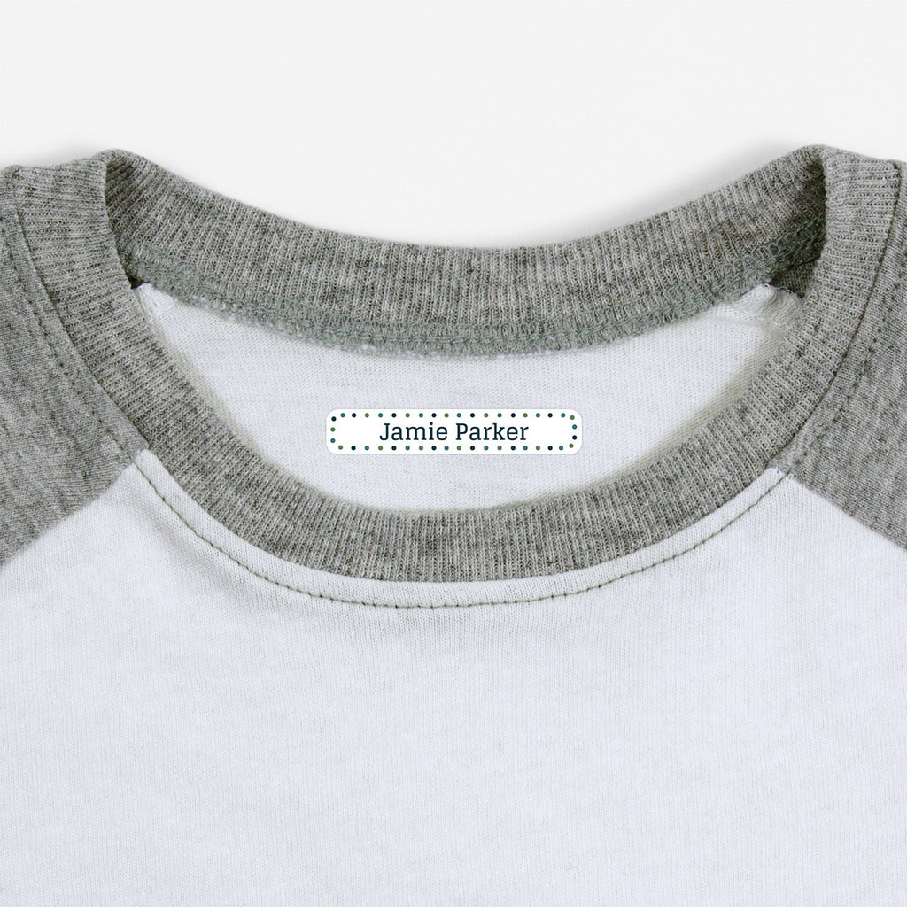 Slim Rectangle Iron-On Senior Clothing Labels | Dots